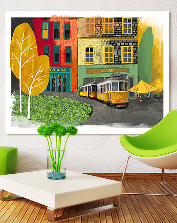 OBRAZ NA PŁÓTNIE - 100x70cm SŁONECZNE MIASTO, NOWdeco