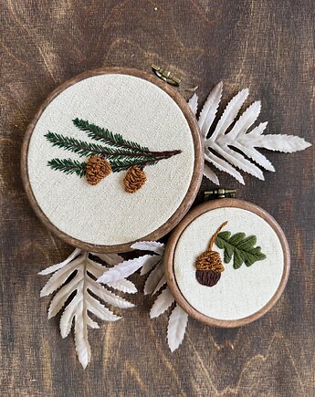 Ręcznie haftowany zestaw obrazków "Motywy lasu", ReinerArt