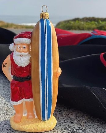 Mikołaj surfer, Max Glass Ornaments