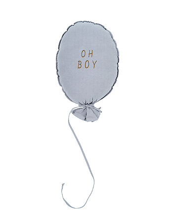 Poduszka balon light grey OH BOY haft karmelowy, Malomi Kids