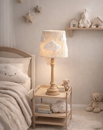 Lampka nocna z podstawką "Puszyste chmurki", Marmys Felt Studio