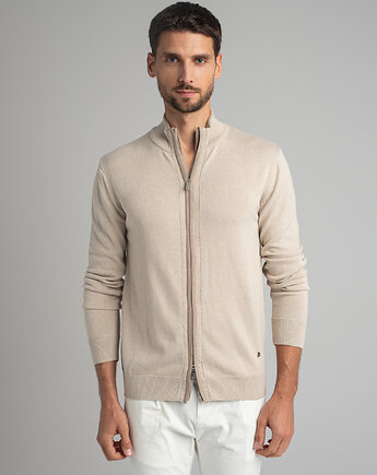 Sweter rozpinany casazza beżowy, BORGIO