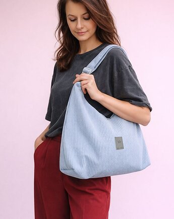 Sztruksowa torba hobo Margo Błękitna, sabi tatka