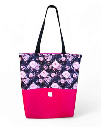 Torba shopper na zakupy wodoodporna shopperka torba na ramię kwiaty róże, Uszyciuch