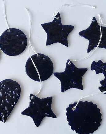 Komplet ceramicznych ozdób na choinkę, Kaśka Keller