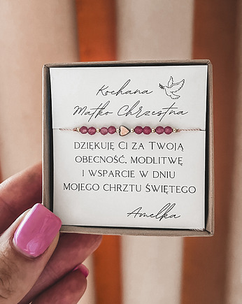 Bransoletka Candy prezent dla Matki Chrzestnej z okazji Chrztu Św, Tiny Stone