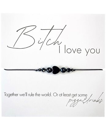 Bi.ch I love you Bransoletka z kamieni naturalnych Agat, Spinel, Onyks, karolina kosior
