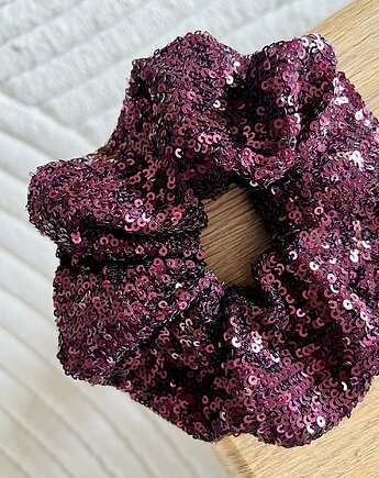 Time to Shine - deep wine / scrunchie zero waste, Bohemian Soul atelier by M.