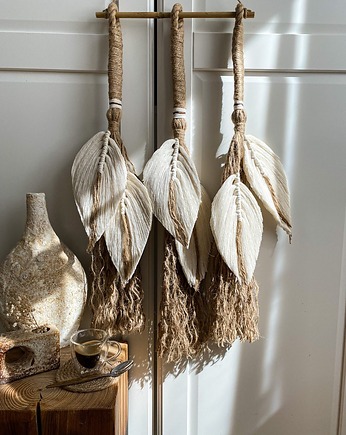 Makrama Boho piórka/liście, Zaplątana W Sznurki