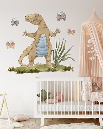 Naklejka na ścianę dinozaur tyranozaur T-rex brązowy nalepka pokój dziecka, Fotobloki and decor