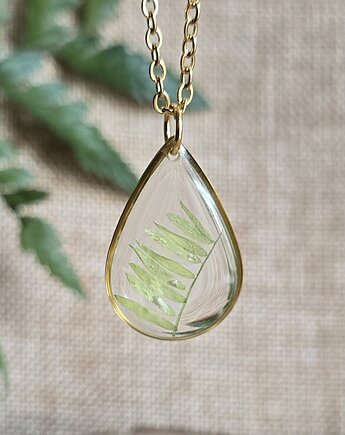 Złoty wisiorek prawdziwe kwiaty rośliny łezka, zkwiatem