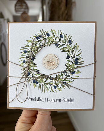 Kartka na komunię - pamiątka komunii ręcznie robiona Prezent, sorte