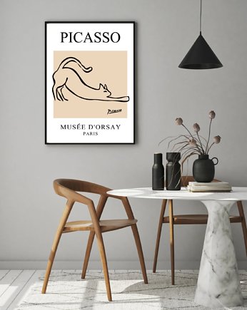 PLAKAT z kotem, kociak, Picasso, ilustracja, wystawowy, black dot studio