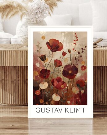 PLAKAT Gustav Klimt, łąka kwiatowa obraz, black dot studio