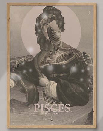 Plakat Zodiac Pices, zlepki sklejki