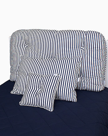 Poduszka na łóżko biało-granatowa w paski, OSOBY - Prezent dla 3 latka