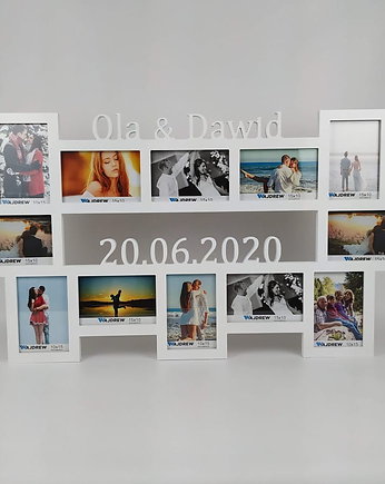 Multirama ramka na zdjęcia imiona i data 12 zdjęć rocznica, Wajdrew