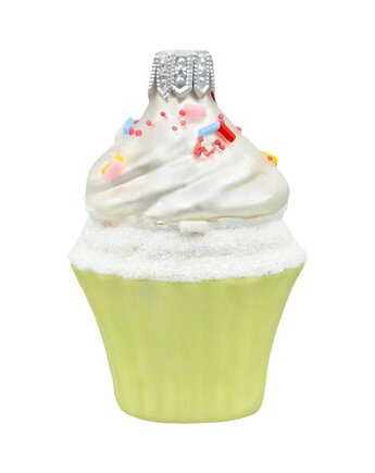 Bombka choinkowa: Muffinek z kremem i posypką: zielony, Syn Bombkarza