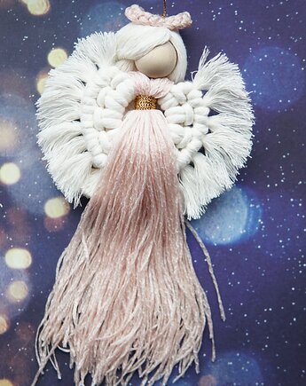 Anioł pleciony sztuką makramy 25cm, SisFox