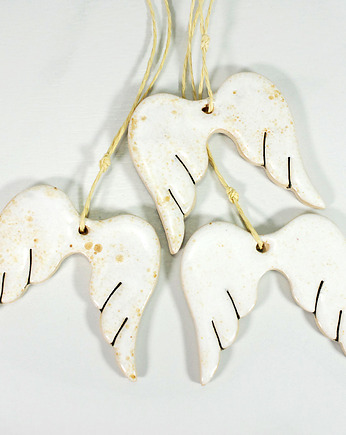 Ceramiczne skrzydła anioła - ozdoby świąteczne, 10FingersArt