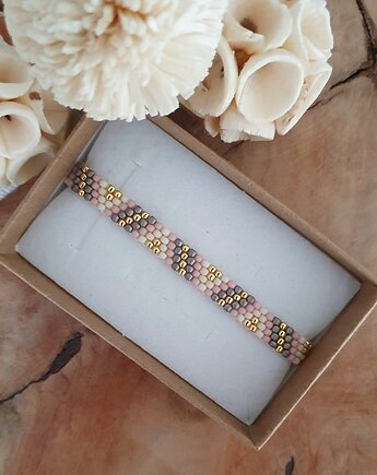 Pastelowa bransoletka we wzory geometryczne, LEI handmade 