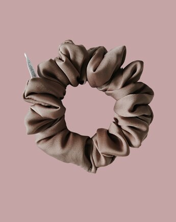 Satynowa gumka satynowa scrunchie owijka frotka mokka MINI, Capillum