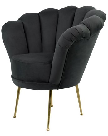 Fotel Grafitowa Muszelka Tapicerowany   LUX-3, EMRA WOOD DESIGN