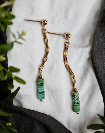 LIMITOWANE kolczyki: turkus : long, kaktusia