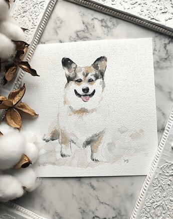 Akwarela piesek, Wiktoria Borys Art