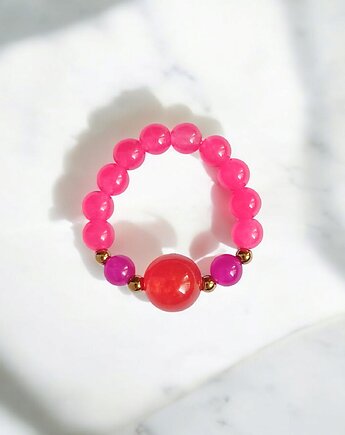 Pierścionek : SUMMER ENERGY : jadeit, kaktusia