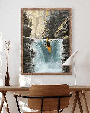 Plakat ekstremalne wyprawy kajakowe, minimalmill