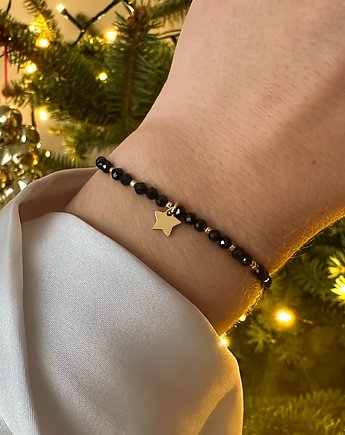 Bransoletka Mela z gwiazdką Czarny turmalin BOX prezenrowy, Martellie Jewellery