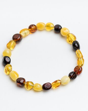 Bransoletka z bursztynu bałtyckiego multikolor elastyczna, AmberMal