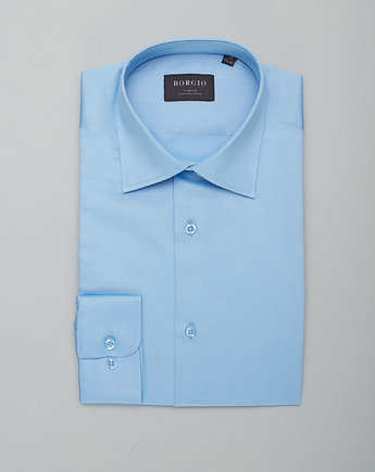 Koszula męska simeria 00426 niebieski slim fit, OSOBY - Prezent dla Chłopaka