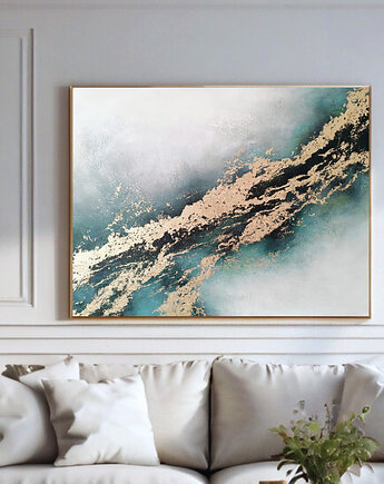 BLASK NATURY Ręcznie malowany obraz ze złotem 100x70 cm, Anna Jatczak Art