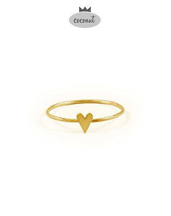 Srebro złocone: pierścionek SLIM LOVE, COCONUT