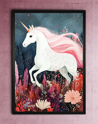 Magiczny Jednorożec - grafika na plakacie, JBJart Justyna Jaszke