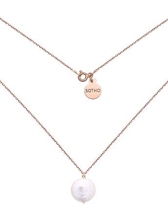 Naszyjnik z różowego złota z naturalną perłą, SOTHO