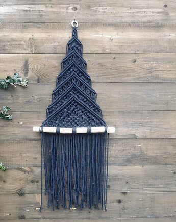 Czarna choinka z makramy DOSTĘPNA od ręki, manufaktura_wadoshka