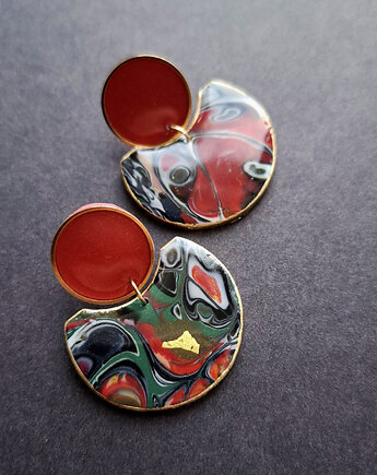 Kolczyki zieleń w czerwieni no7, Motywator Eweliny