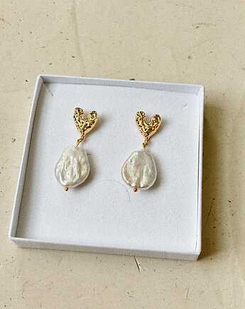 Kolczyki Serce z Perłami, Chmolowska Jewellery