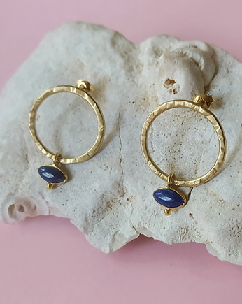 Kolczyki Plates Blue - srebro 925 pokryte 24k złotem, Friedman Jewelry