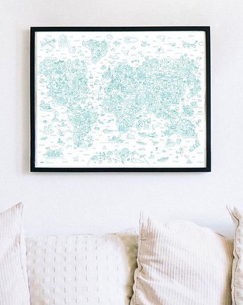 Plakat kolorowanka POCKET - WORLD, OMY