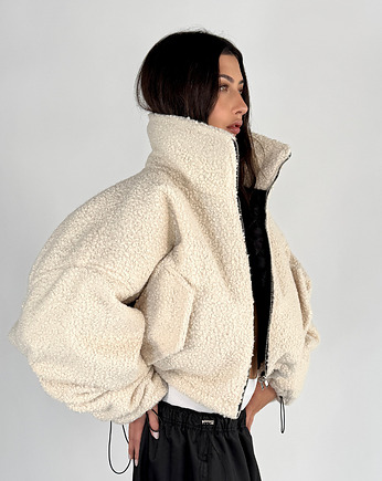 Krótka kurtka typu bomber teddy mocca, REST Factory