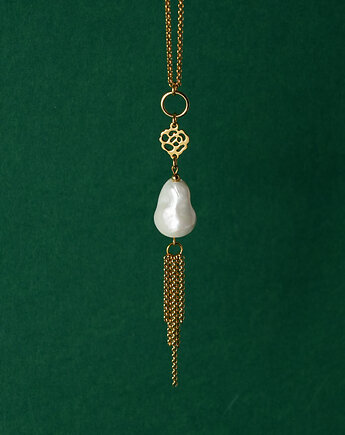 Długi naszyjnik wisior z perłą Seashell, AT NOON