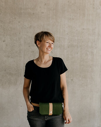 Marmollada - torebka filcowa nerka LEŚNA + b, marmollada