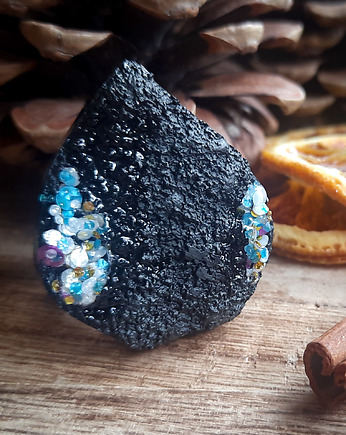 Unikatowy pierścionek, brokat, Figa handmade accessories