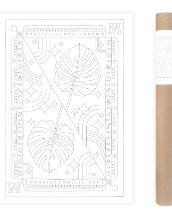 Plakat do Kolorowania Roślina Doniczkowa Monstera Deliciosa 50x70cm, Anna Grunduls Design