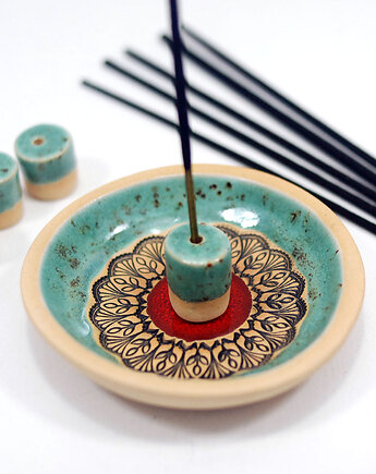 Ceramiczna podstawka na kadzidło, świeczkę, biżuterię, 10FingersArt