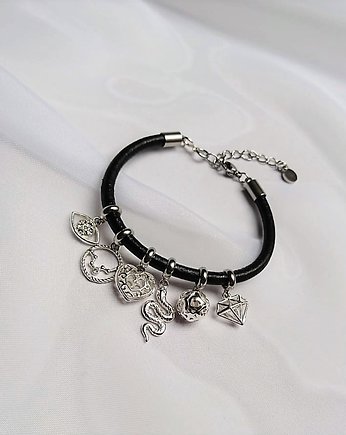 Bransoletka ze skóry z charmsami Silvery, AFRODITTE COLLECTION